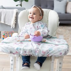 범킨스 유아용 트레이메이트 긴팔 턱받이, 1개, 플로랄, 1개입