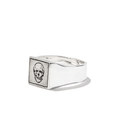 피라 스컬 스퀘어 시그넷 링