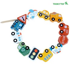 원목 교통 실꿰기 파스텔비즈 자동차 유아 두돌아기 바느질놀이 교구, 1개