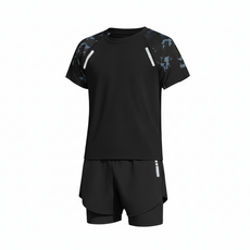 大男童防尷尬泳衣套裝，親膚舒適，彈性速乾，時尚撞色，雙層防護，寬鬆版型