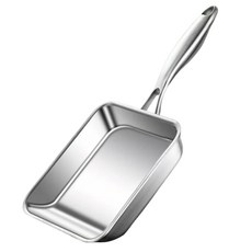 NUTRIVIO 계란말이후라이팬 무코팅 건강안전 316 스텐 프라이팬 주방 사각 계란말이팬, 1개, 19cm