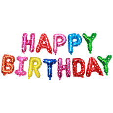 생일글자풍선 해피벌스데이 알파벳 16인치, 1세트, 09_레인보우