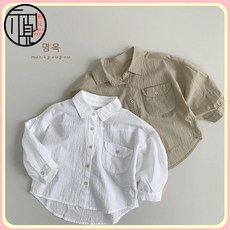 炒柔軟 簡約百搭兒童春夏薄款襯衫男女寶寶外穿防曬衣空調開衫夏