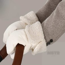 털 워머 방한 겨울 손잡이커버 유모차장갑 롱핸드머프 유모차핸드머프 유모차워머, 블랙, 1개