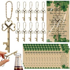 ECLATIS Vesici 성 패트릭의 날 벌크 토끼풀 해골 키 맥주 병따개 행운의 클로버 카드 포함 빈티지 아일랜드 파티 특별한 선물 직원 동료 가족을 위한 감사 선물, 20