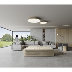 인텍스 에어매트 캠핑매트 자충매트 펌프내장형 에어매트 고급형, 베이지