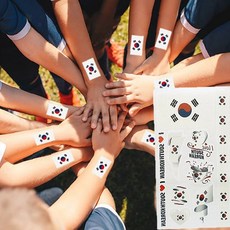 응원용 태극기 타투 스티커 태극마크 레터링 물 타투 임시 문신 애국 이벤트용, 1개, 상세페이지 참조