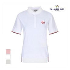 팜스프링스 여성 펀칭 카라 반팔티셔츠_STSL232273 699666