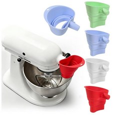 주방 보조 믹서용 밀가루 깔때기 실리콘 접이식 지저분해지지 않는 가이드 붓기 베이킹 및 요리 준비를 위한 쉬운 세척 내구성 액세서리 (화이트), 화이트