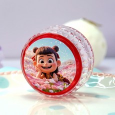 哪吒兒童悠悠球髮光玩具男女孩入門自動迴旋溜溜球卡通可愛yoyo球 FKLR, 1個, 新哪吒1-紅色