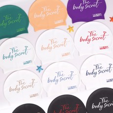 더바디시크릿 실리콘 수모 빅사이즈 수영모자, 로고퍼플화이트