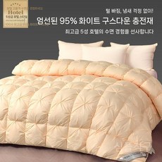 리얼구스다운이불 5성급 호텔 간절기 겨울 한파 거위털 이불 이불커버 구스 겨울용, D. 베이지(고급 화이트 거위털 이불심) 5성급 호텔