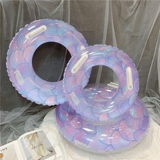 兒童游泳圈加厚帶把手成人充氣救生圈嬰幼兒腋下圈寶寶大人浮圈, 1個, 加厚簡約橙色條紋,50#（建議15-25斤）