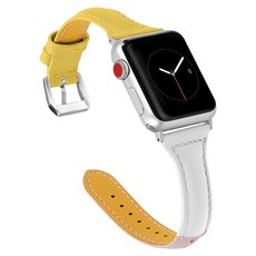 애플워치5 4세대 호환 쓰리톤 가죽밴드스트랩 40mm 44mm, 4cm, 멜란지블루체리레드