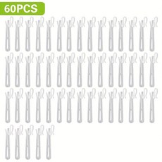 60PCS 흰색 플라스틱 조정 도어 가능한 커튼 클립 샤워 커튼에