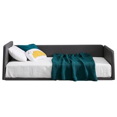 브라보가구 리즈 저상형 데이베드형 침대 +유로탑 CL볼라텍스 독립매트리스, 모카그레이