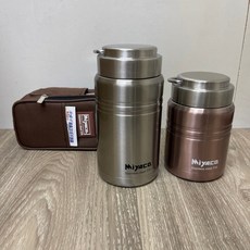 Miyaco 米雅可 經典316不鏽鋼真空燜燒食物罐，保溫保冷，廣口設計易清洗，輕巧便攜，上班族、學生族必備, 不鏽鋼色,500ml, 1個