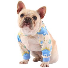 PetWarm 강아지 슬리브 두 다리 강아지 회복 슬리브 앞다리 핥거나 씹는 것을 멈춤 미끄럼 방지 스트랩이 안전하게 고정 사진을 위한 공룡 프린트 실내 휴식 또는 실, 라이트 블루