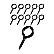 이음모음 9자 원형 고리 나사 피스, 10개입, 블랙