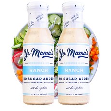 369g (2개 팩) 랜치 케토 랜치 샐러드 드레싱 및 Yo Mama's Foods Keto Friendly Ranch Salad Dressing and Dip - Pack, 13온스(2팩), 1개, 농장