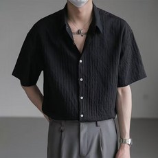 SELEAD 남자 반팔 구김제로 베이직 셔츠 여름셔츠 링클프리셔츠 워크셔츠 버튼다운 반팔 셔츠