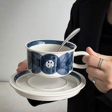 아라비아핀란드 루이자 세트 복고풍 찻잔 커피잔 코코아컵, 03.아네모네 블루