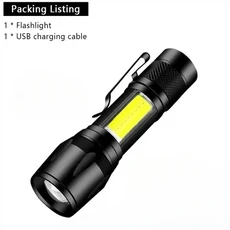 900000LM 강력한 LED 손전등 줌 기능 디지털 디스플레이 휴대용 타입-C 충전식 손전등 캠핑 하이킹용, 02 S014, 1