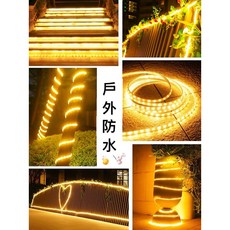 LED燈串 太陽能 5米燈串 露營燈 聖誕燈 戶外防水燈串 110V彩燈 婚慶燈 夜景燈 房間裝飾燈 庭院造景夜燈, 1個, 暖光