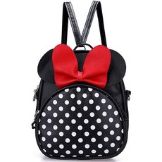 Voikukka 유아용 여아용 귀여운 백팩 미니 마우스 선물 디즈니랜드 여행 가방 소형 아동용 백팩 블랙. 225532