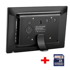 초박형 LCD 디지털 포토 프레임 HD 전자 프레임 앨범 MP3 음악 MP4 영화 플레이어 리모컨 포함 10 인치, EU 플러그, black with 32GB, 04 black with 32GB_01 EU 플러그