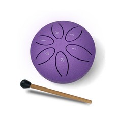 KONIX 六音空靈鼓 便攜式迷你手碟 配鼓棒，音色優美，輕鬆上手，舒緩壓力, 紫色, 1個