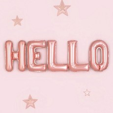 [원팩] 은박풍선세트 HELLO [로즈골드]