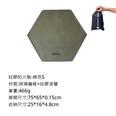 MOBIGARDEN 矽膠防火墊 玻璃纖維, 1個, 綠色S