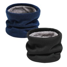 First Choose 겨울 넥 워머 남성용 스키 넥 게이터 페이스 스카프 여성용 플리스 스카프 남성용 스키 마스크 두꺼운 방풍 스카프 블루&블랙.