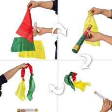 JL매직 3장의 실크천을 각각 통 안에 넣으면 모두 저절로 묶이는 신기한 고급 마술도구, 1세트