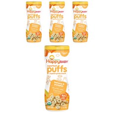해피베이비 슈퍼푸드 퍼프 어린이 씨리얼 60g, 바나나 & 호박(Banana & Pumpkin), 4개