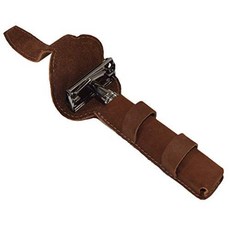 Hide & Drink 가죽 더블 엣지 안전 면도기 보호 케이스 면도 여행용 파우치 핸드메이드 제품 (스웨이즈 스웨이드), 스웨즈 스웨이드