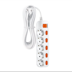 [국내생산] 대성 멀티탭 가정용 일반 절전 개별 2구 3구 4구 5구 6구 1M 1.5M 2M 2.5M 4M 4.5M 과부하차단 통합 스위치 안전 접지 사무실 긴 플러스탭 콘센트, 개별/5구/화이트, 1개