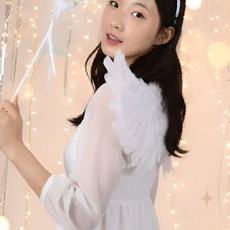생일 축하 파티 행사 무대 공연 촬영 천사 날개 장식 소품 화이트 컬러 깃털