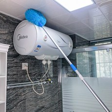 塵吊扇擦灰塵撣子掃除塵清潔撣神器天花板圓形雞毛撣子掃環形伸縮, 1個, 灰色(1.4米鋁合金伸縮款):如圖