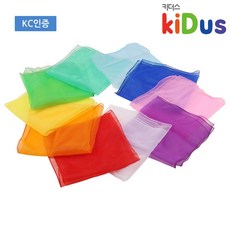 키더스 무지개 스카프 10개 세트 저글링 촉감 신체놀이 교구, 혼합, 1세트