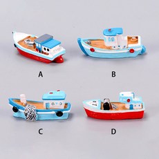 보트 요트 지중해 바다 모델 입상 수족관 장식 공예 미니어처 홈 요정 정원 액세서리, [01]onesize, 1) A, 1개