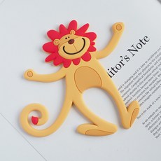 냉장고 자석 동물 마그네틱 마스크걸이 현관문 걸이, 사자_자석