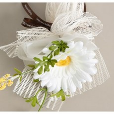 거베라납골당꽃다발 20cmS 조화 인테리어, 화이트, 2개