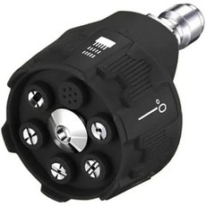 고압 세척기 스프레이 노즐 6 in 1 조절식 세차 물총 및 퀵 플러그 부착 자동차 액세서리 녹색, Black