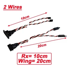 엔진MPX 8 핀 황금 도금 커넥터 멀티 와이어 서보 연장 플러그 남성 여성 RC 모델 Fixwing 글라이더 비행기, 10 2Wires rx10cm wing20, 1개