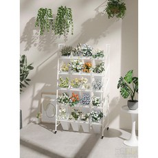 花店花架展示架多層移動擺放架花束包花臺鮮花桶架子架花桶花架子層架 置物架 花架, 1個, 白色花桶【10個裝】,特大