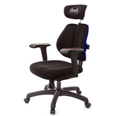 GXG 雙軸枕 雙背工學椅 TW-2606 EA3, 黑面藍, 1個