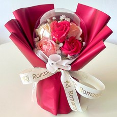 로맨틱앤 풍선꽃다발 카네이션 장미 꽃다발 LED 아크릴 꽃풍선 화환, 열정레드+일반형꽃다발