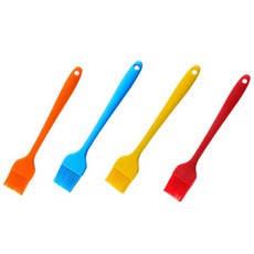 스팀 DIY 액세서리 조리 도구의 강력한 기능을 갖춘 롱 핸들 내열 바비큐 브러시 휴대용 실리콘 바스팅 브러시 페이스트리 바비큐 야외 그릴 가젯, 4개, L